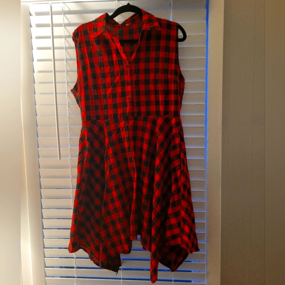 Buffalo check plaid dress